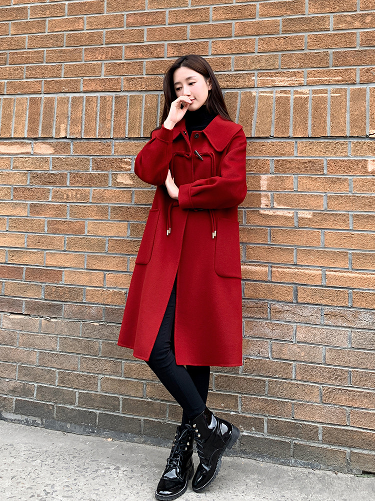 Wedding long woolen coat woolen overcoat for women