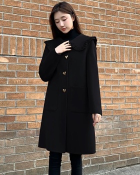 Woolen red overcoat winter woolen coat for women