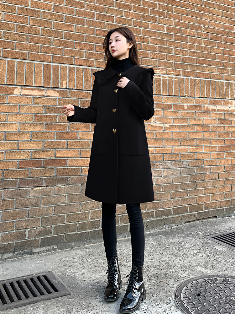 Woolen red overcoat winter woolen coat for women