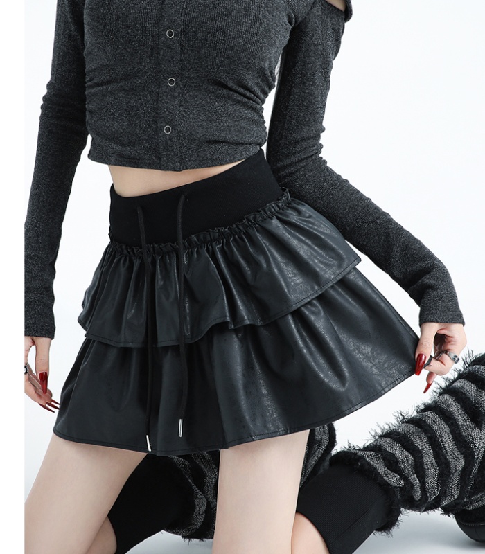 Spicegirl anti emptied skirt PU short skirt for women