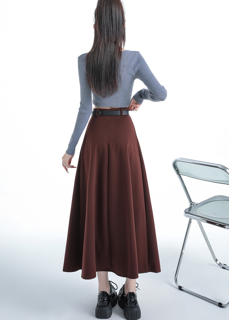 Autumn and winter woolen drape long skirt for women