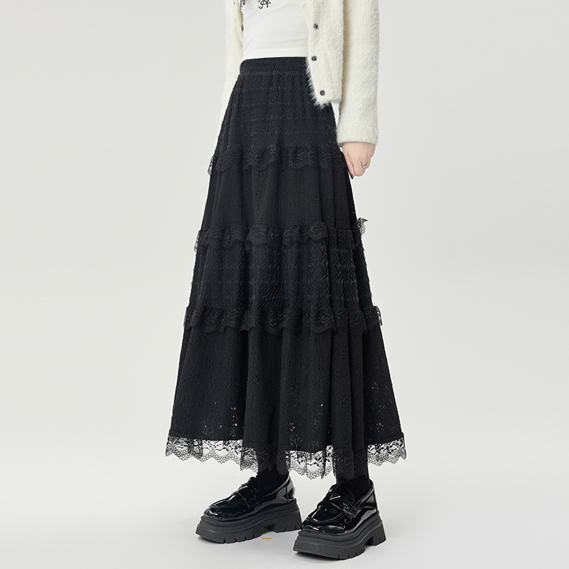 Lady autumn and winter long skirt A-line skirt for women