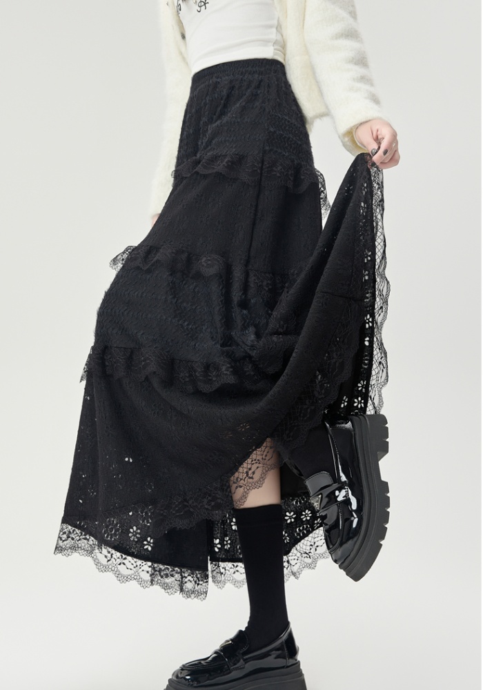 Lady autumn and winter long skirt A-line skirt for women