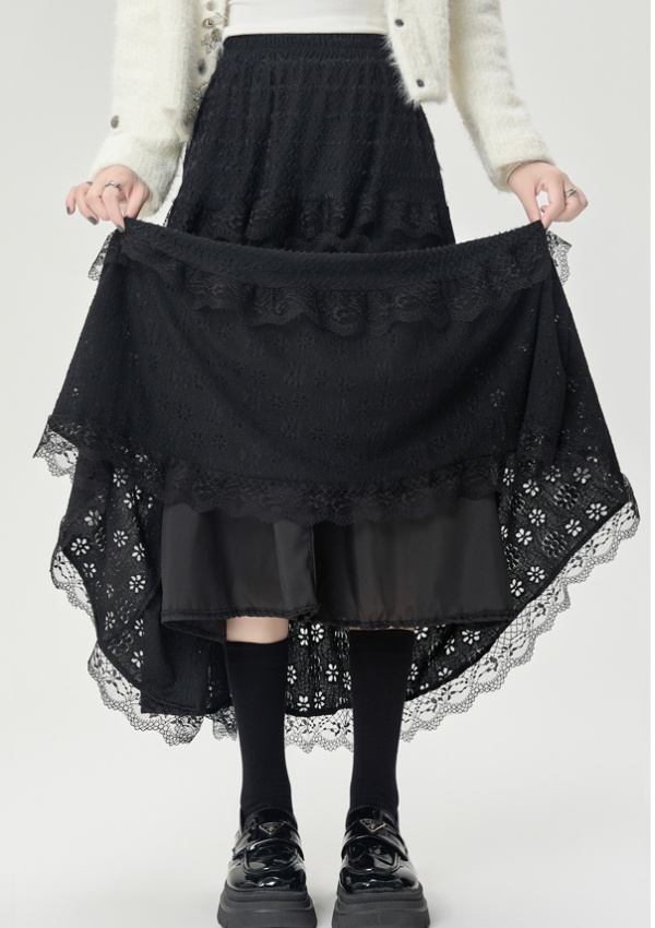 Lady autumn and winter long skirt A-line skirt for women