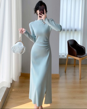 Autumn and winter cheongsam knitted dress