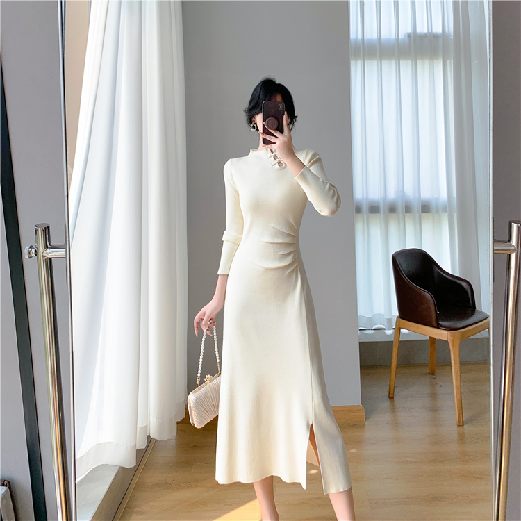 Autumn and winter cheongsam knitted dress