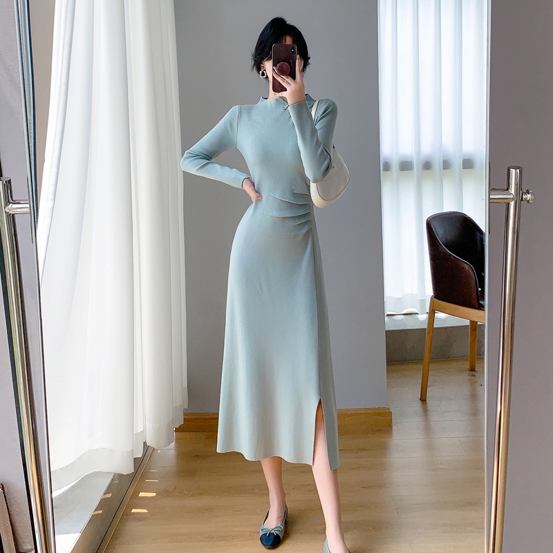 Autumn and winter cheongsam knitted dress