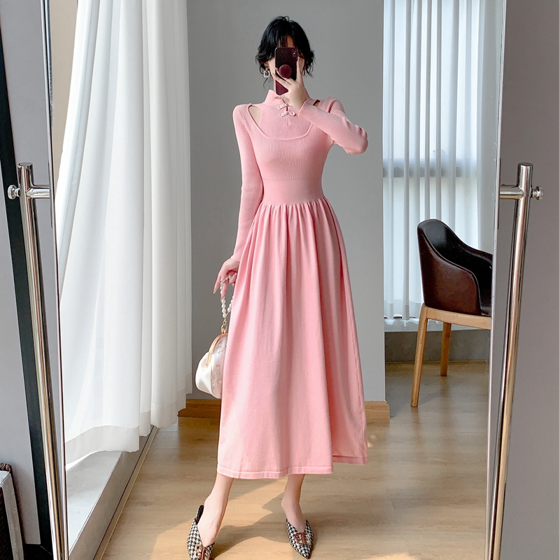 Big skirt high waist sweater A-line cheongsam for women