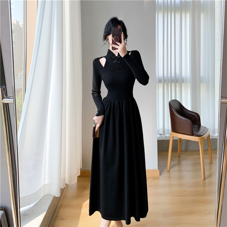 Big skirt high waist sweater A-line cheongsam for women