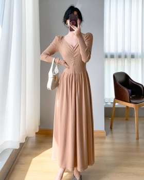 Inside the ride long dress V-neck sweater dress