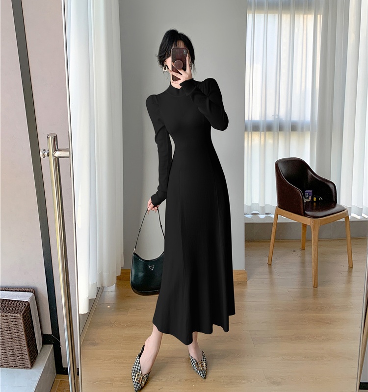 Bottoming exceed knee dress inside the ride sweater dress for women