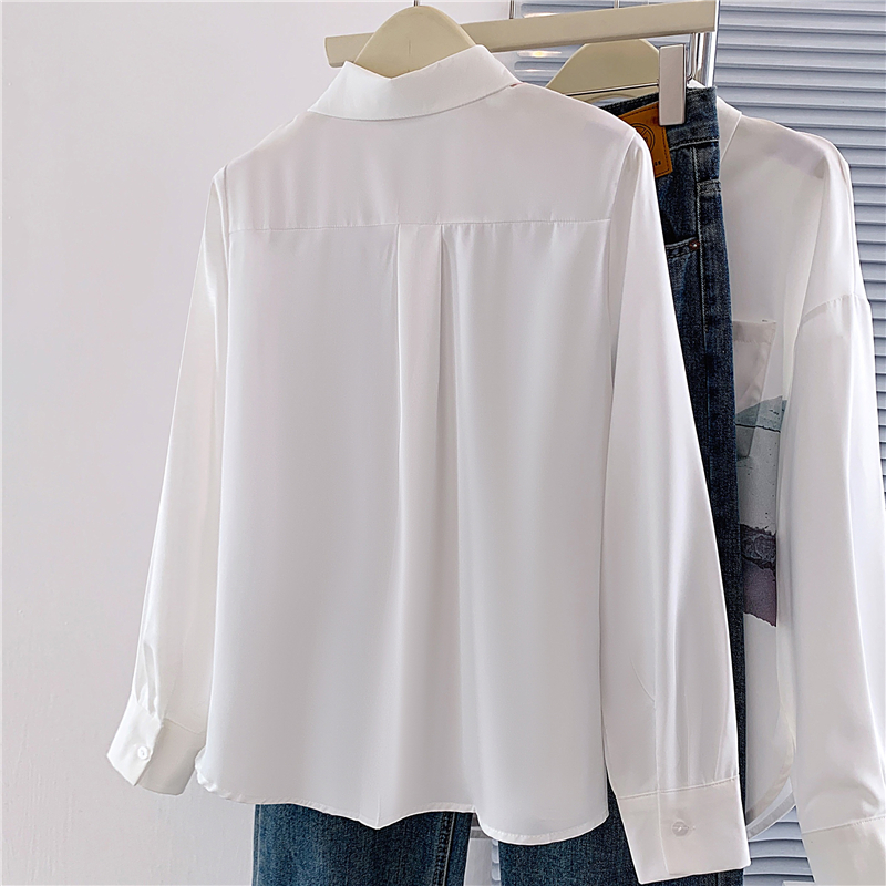 Chiffon autumn shirt all-match niche tops for women