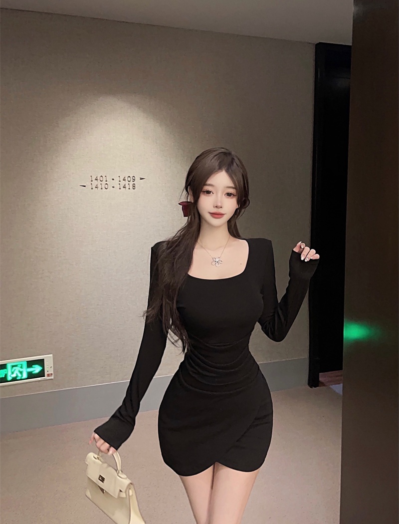 Sexy slim autumn irregular dress