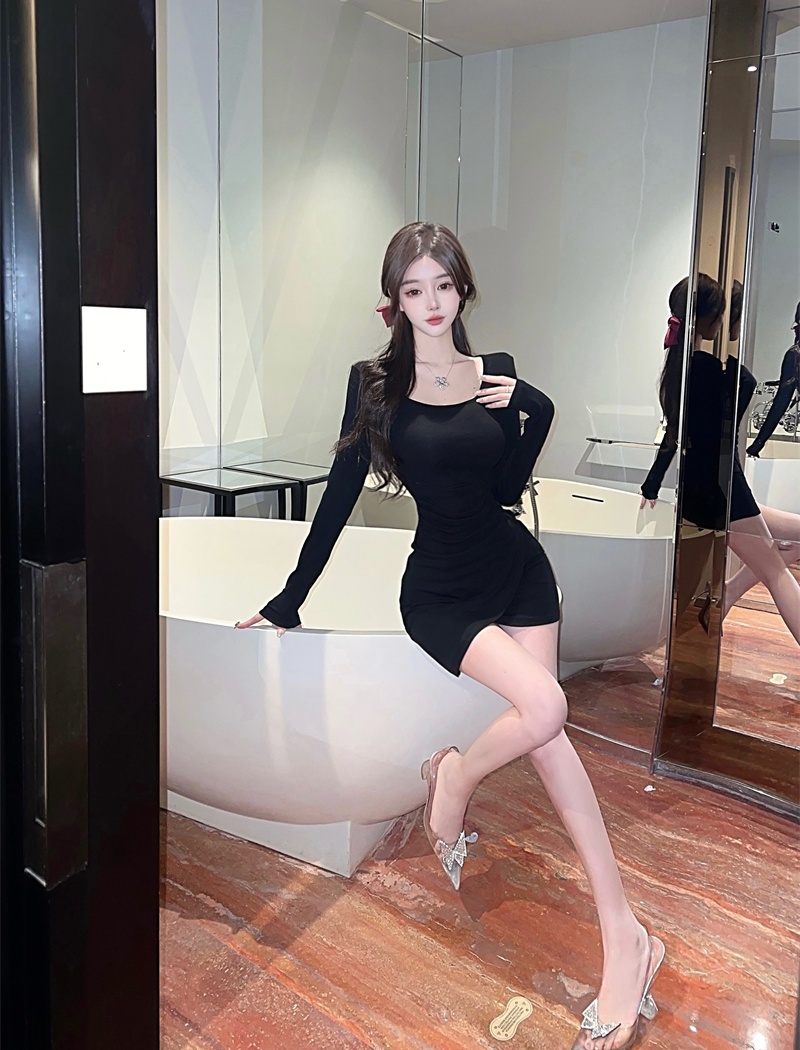 Sexy slim autumn irregular dress