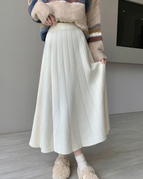 Korean style long A-line high waist skirt for women