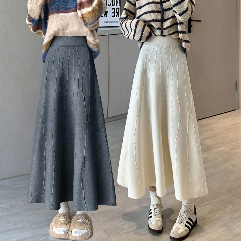 Korean style long skirt autumn and winter skirt