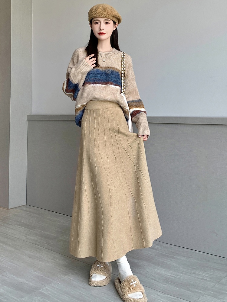 Korean style long skirt autumn and winter skirt