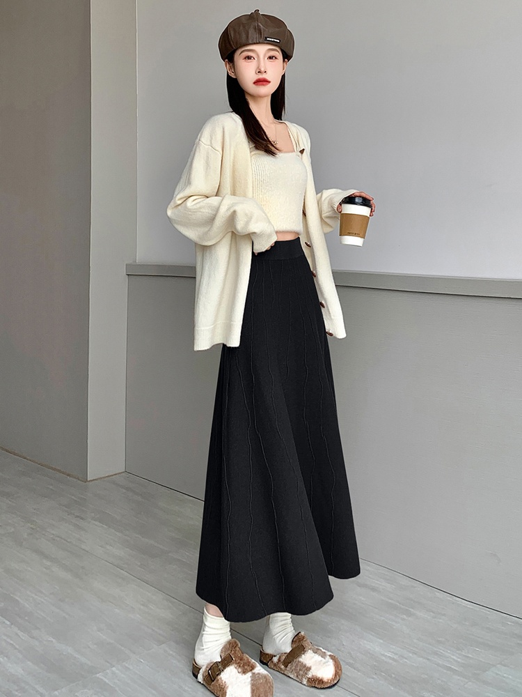 Korean style long skirt autumn and winter skirt