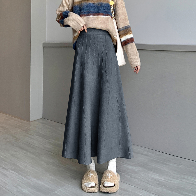 Korean style long skirt autumn and winter skirt