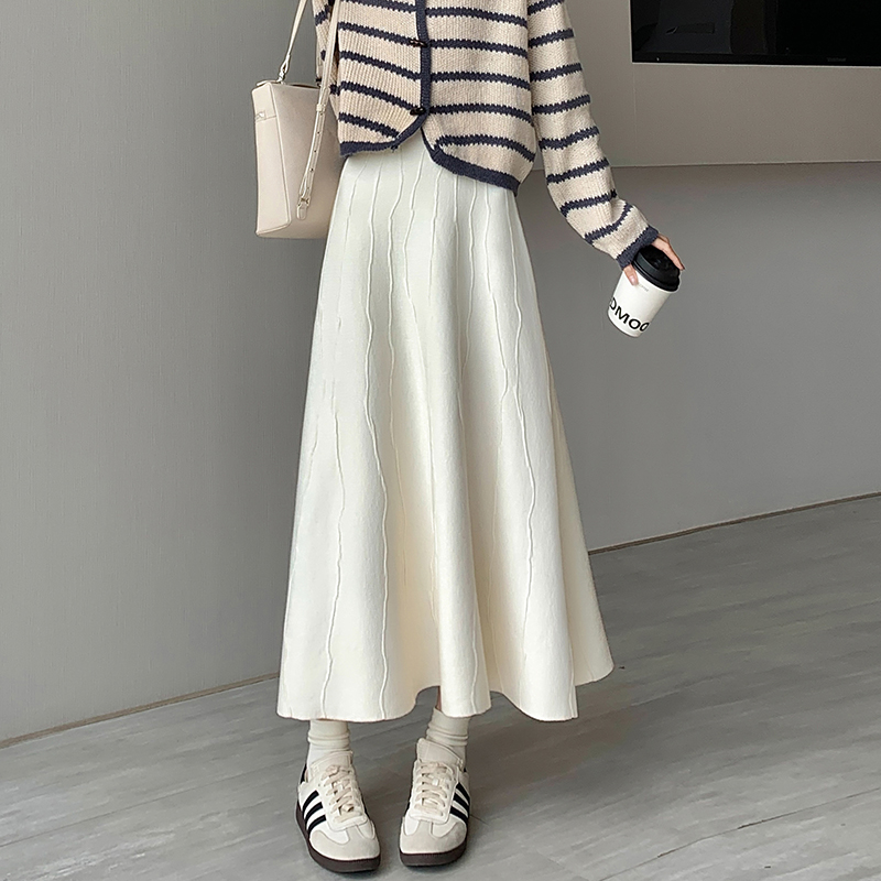 Korean style long skirt autumn and winter skirt