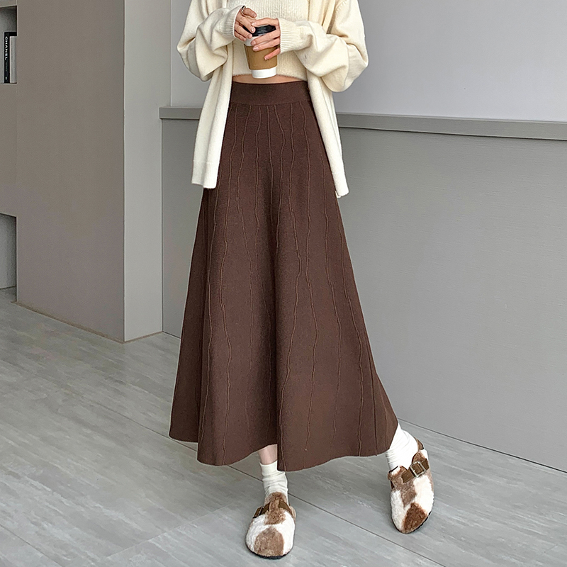 Korean style long skirt autumn and winter skirt