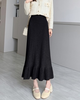 Knitted long Korean style sexy skirt for women