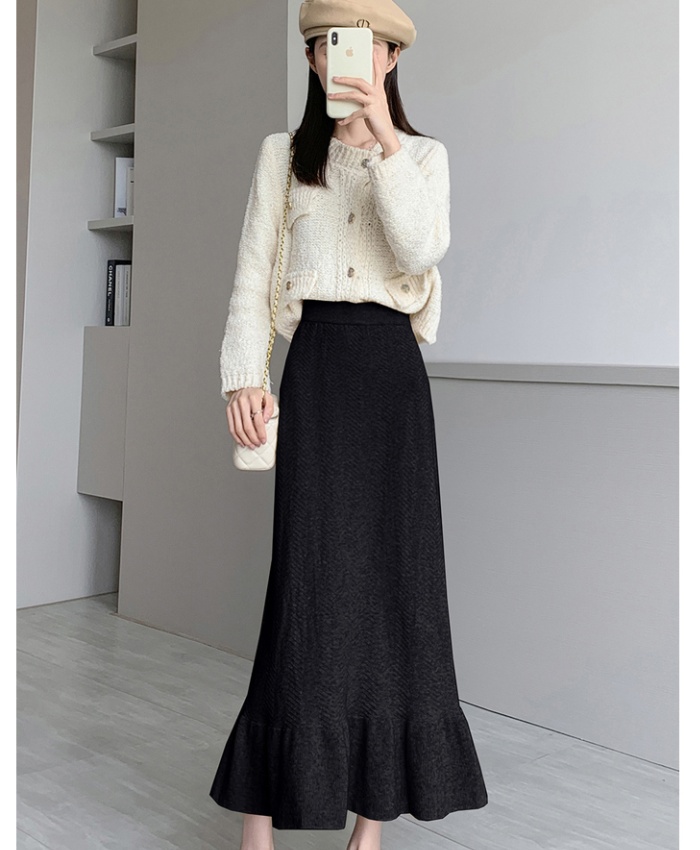 Knitted long Korean style sexy skirt for women