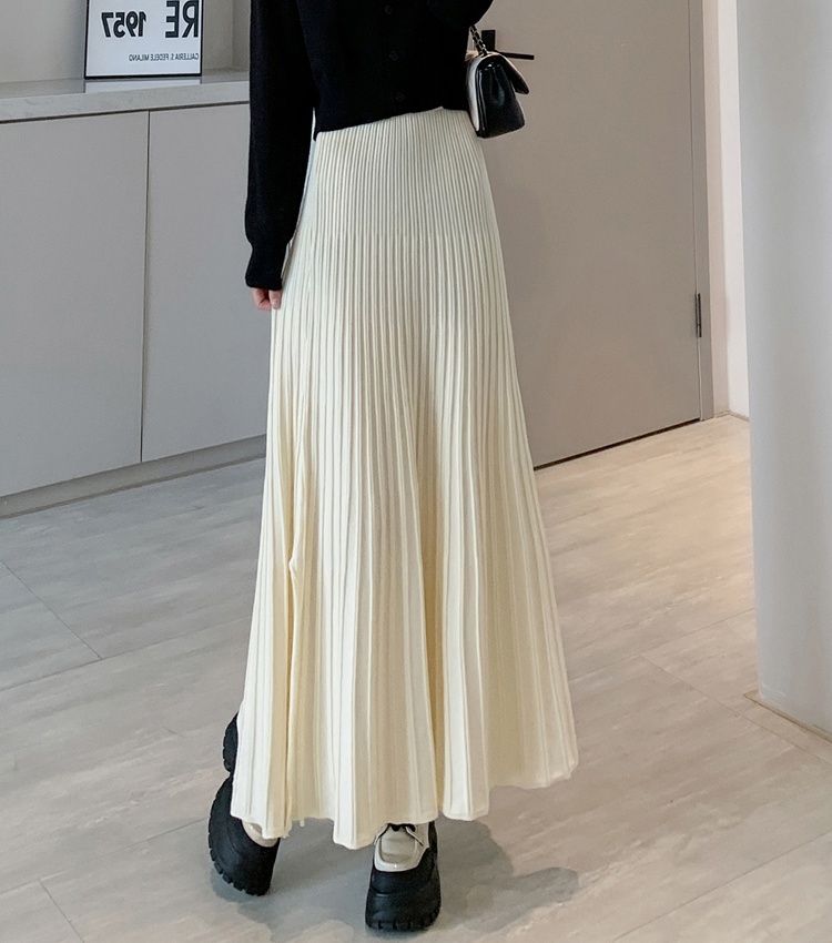 High waist pleated long skirt elegant skirt for women