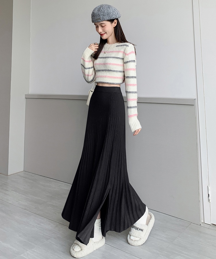 High waist pleated long skirt elegant skirt for women