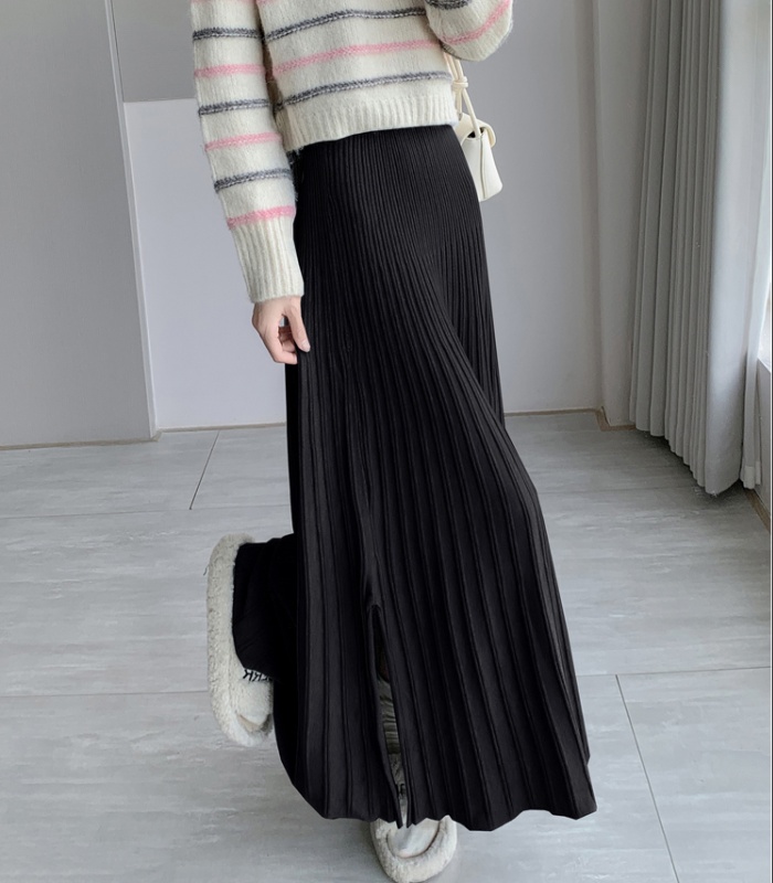 High waist pleated long skirt elegant skirt for women