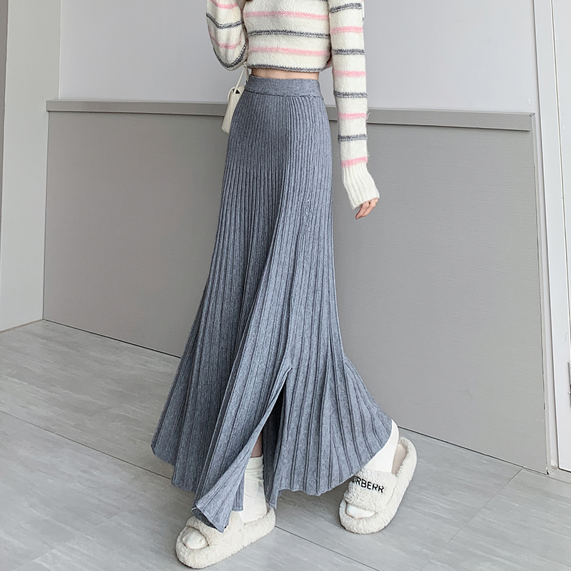 High waist pleated long skirt elegant skirt for women