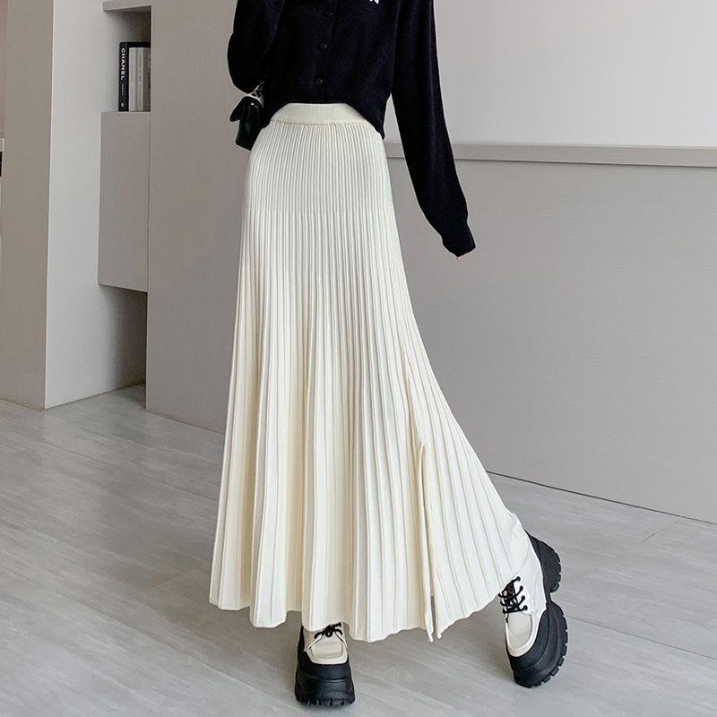 High waist pleated long skirt elegant skirt for women