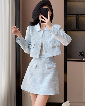 Chanelstyle doll collar short skirt sweet coat 2pcs set