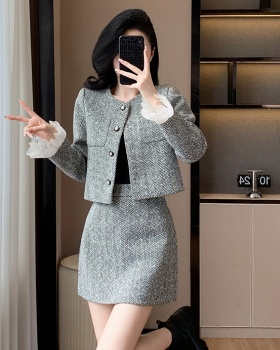 Splice jacket chanelstyle skirt 2pcs set