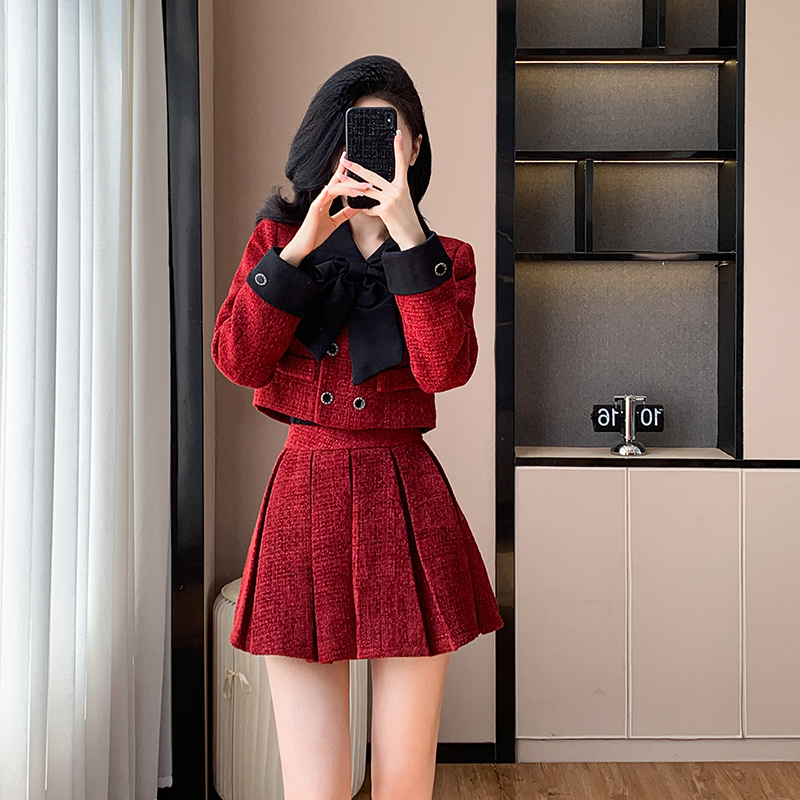 Chanelstyle short skirt jacket 2pcs set