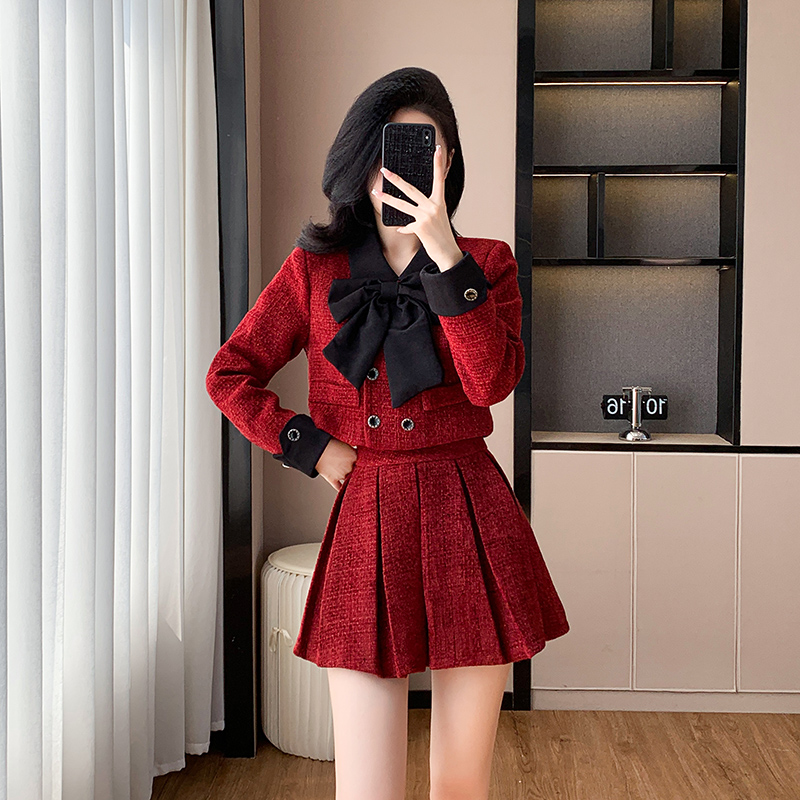 Chanelstyle short skirt jacket 2pcs set