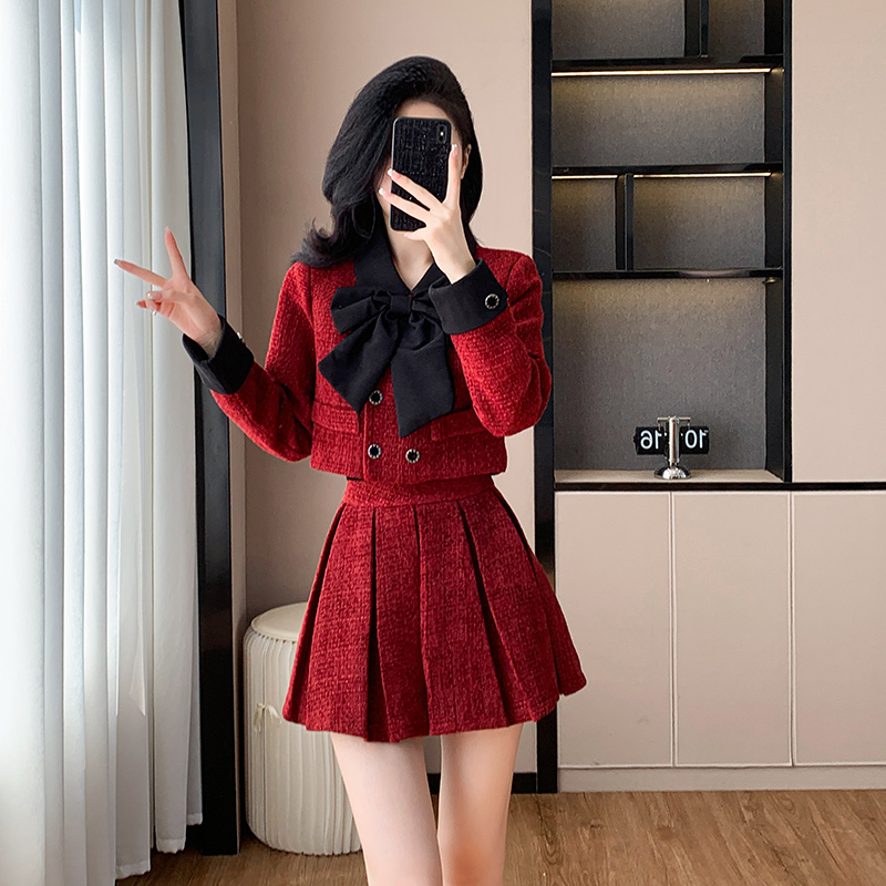 Chanelstyle short skirt jacket 2pcs set