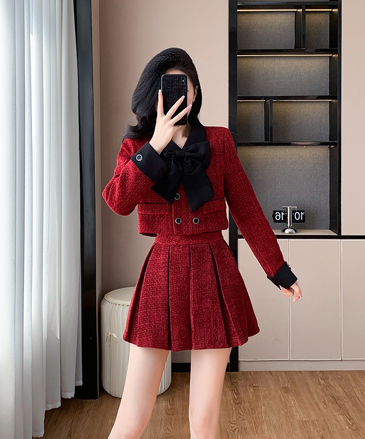 Chanelstyle short skirt jacket 2pcs set