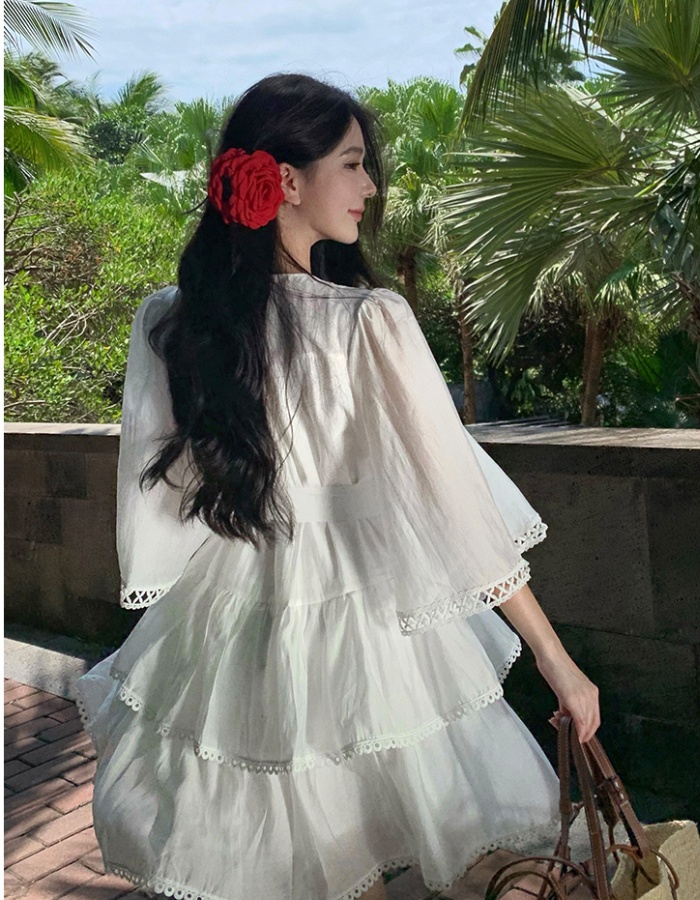 Fashion retro T-back lace court style dress