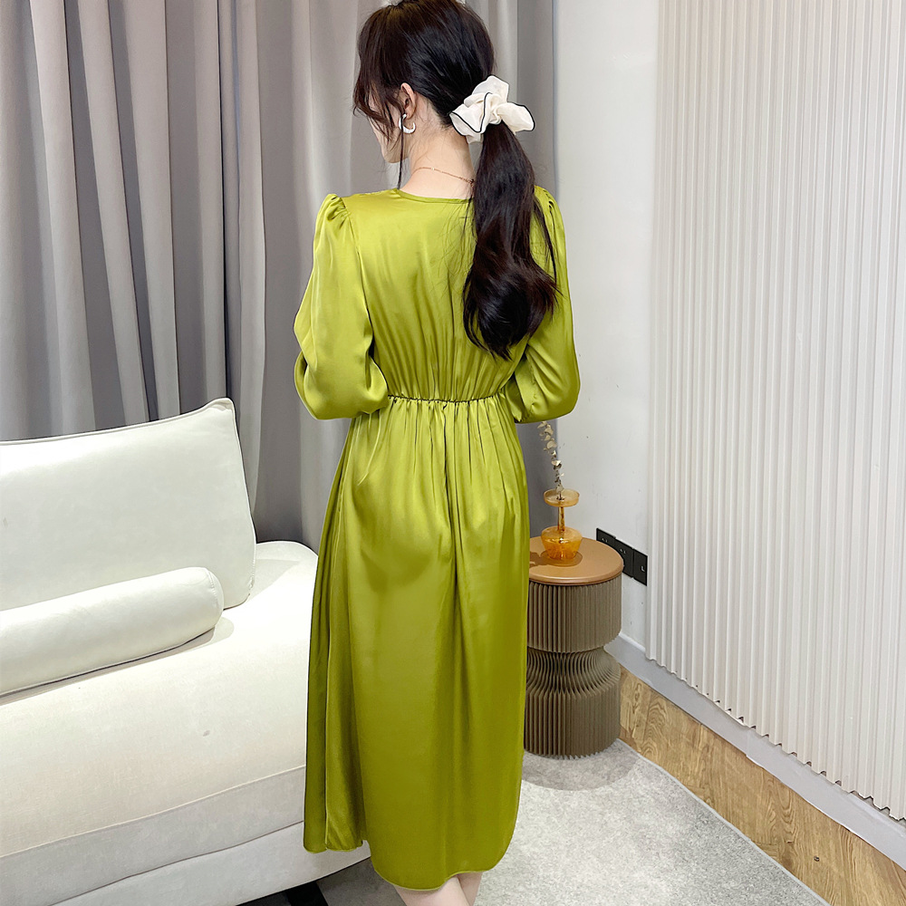 Satin elasticity night dress lace silk pajamas for women