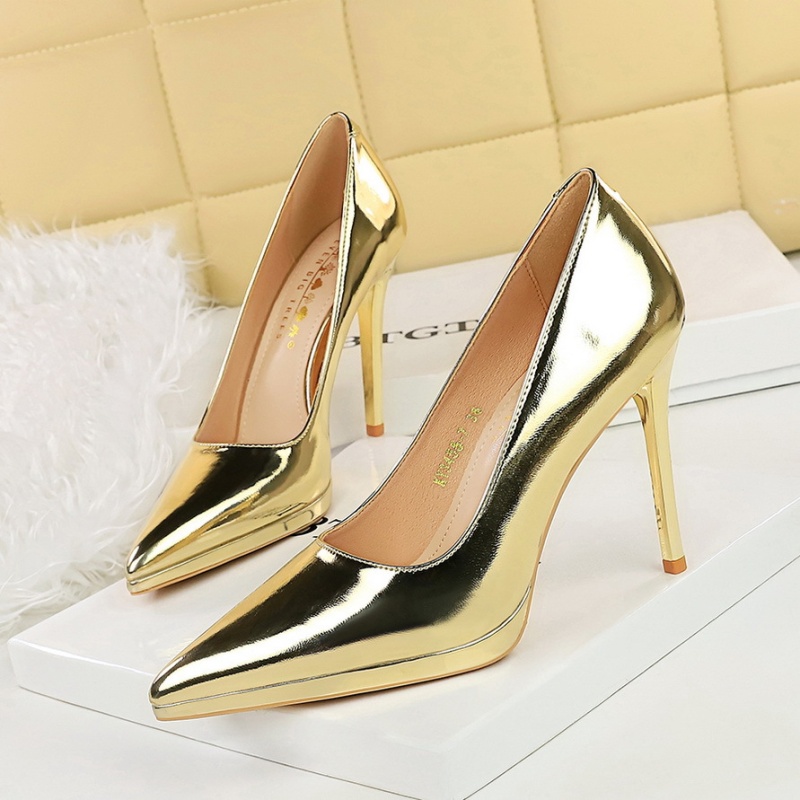 European style pointed high-heeled shoes low platform for women