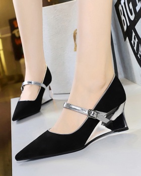 Mixed colors slipsole banquet metal shoes for women