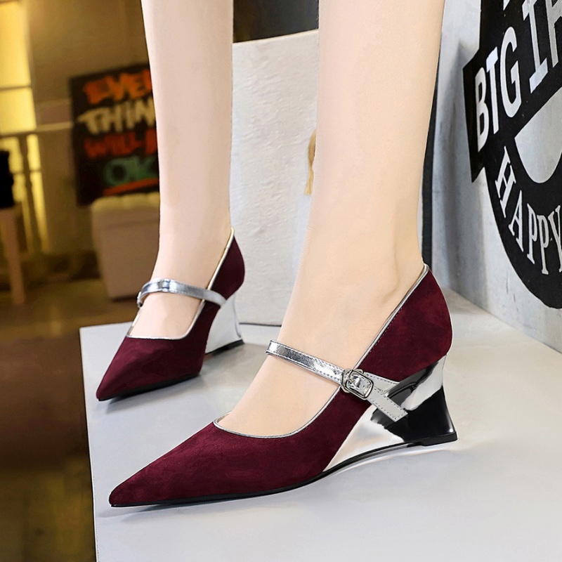 Mixed colors slipsole banquet metal shoes for women