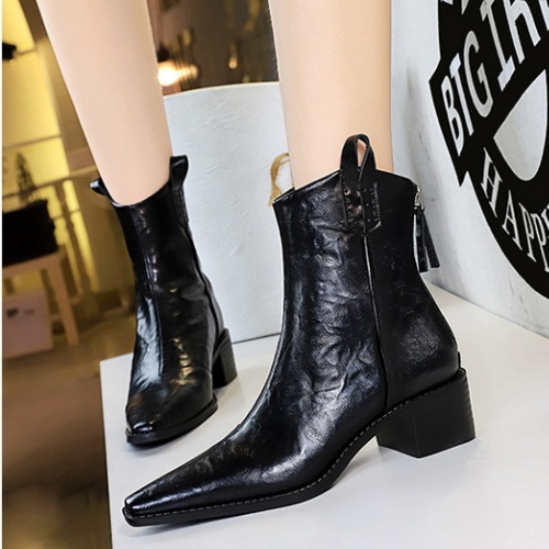 Middle-heel thick short boots low cylinder women's boots