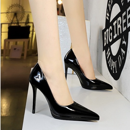 High-heeled high-heeled shoes patent leather platform