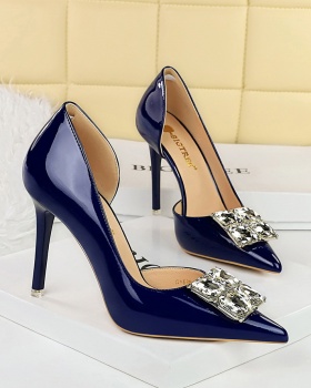 High-heeled fine-root banquet low shoes for women