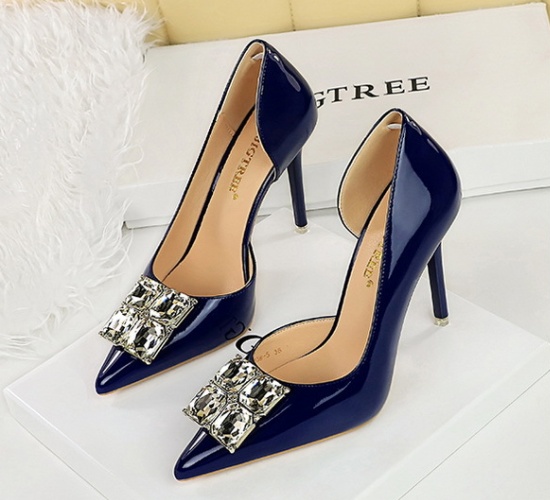 High-heeled fine-root banquet low shoes for women