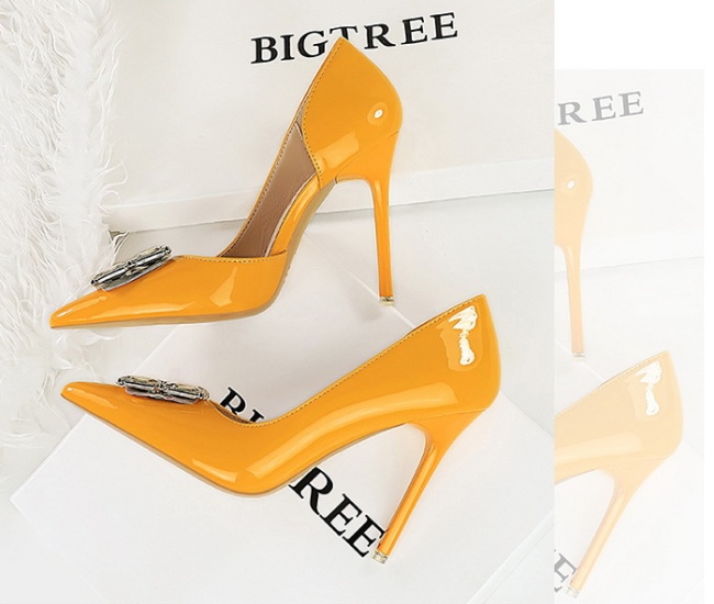 High-heeled fine-root banquet low shoes for women