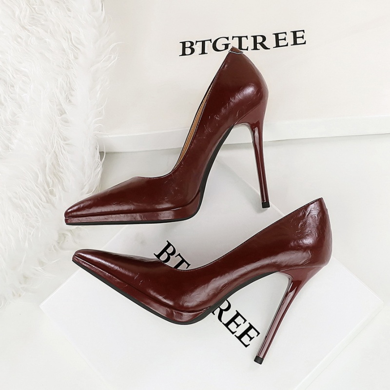 Low platform European style high-heeled shoes for women