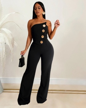 Fashion jumpsuit European style long pants for women